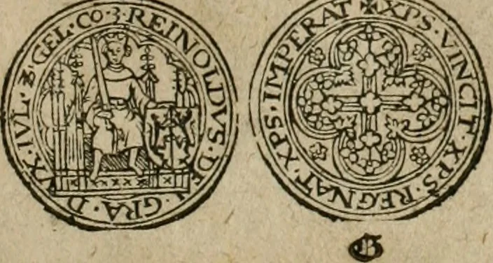 An illustration from Ordonnancie ende instructie naer de welcke voort-aen hen moeten reguleren die ghesworen wisselaers ofte collecteurs vande goude ende silvere penningen, wesende verboden, gheschroyt, te licht oft te seer versleten, ende oversulex verclaert ende ghehouden voor billoen, daer toe geoommitteert om de selve te leveren inde munten van Sijne Majesteyt, ende al daer bekeert te worden in penninghen van hunnen slaghe, 1633, leaf 116