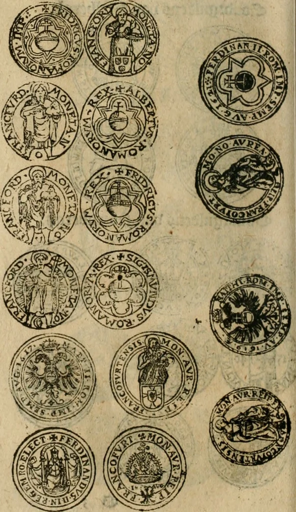 An illustration from Ordonnancie ende instructie naer de welcke voort-aen hen moeten reguleren die ghesworen wisselaers ofte collecteurs vande goude ende silvere penningen, wesende verboden, gheschroyt, te licht oft te seer versleten, ende oversulex verclaert ende ghehouden voor billoen, daer toe geoommitteert om de selve te leveren inde munten van Sijne Majesteyt, ende al daer bekeert te worden in penninghen van hunnen slaghe, 1633, leaf 121