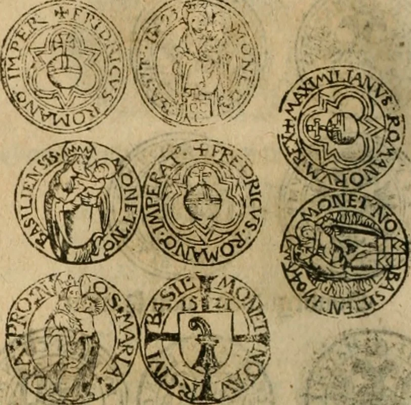 An illustration from Ordonnancie ende instructie naer de welcke voort-aen hen moeten reguleren die ghesworen wisselaers ofte collecteurs vande goude ende silvere penningen, wesende verboden, gheschroyt, te licht oft te seer versleten, ende oversulex verclaert ende ghehouden voor billoen, daer toe geoommitteert om de selve te leveren inde munten van Sijne Majesteyt, ende al daer bekeert te worden in penninghen van hunnen slaghe, 1633, leaf 123