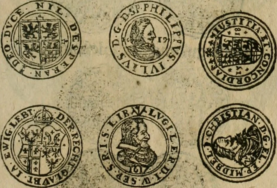 An illustration from Ordonnancie ende instructie naer de welcke voort-aen hen moeten reguleren die ghesworen wisselaers ofte collecteurs vande goude ende silvere penningen, wesende verboden, gheschroyt, te licht oft te seer versleten, ende oversulex verclaert ende ghehouden voor billoen, daer toe geoommitteert om de selve te leveren inde munten van Sijne Majesteyt, ende al daer bekeert te worden in penninghen van hunnen slaghe, 1633, leaf 124