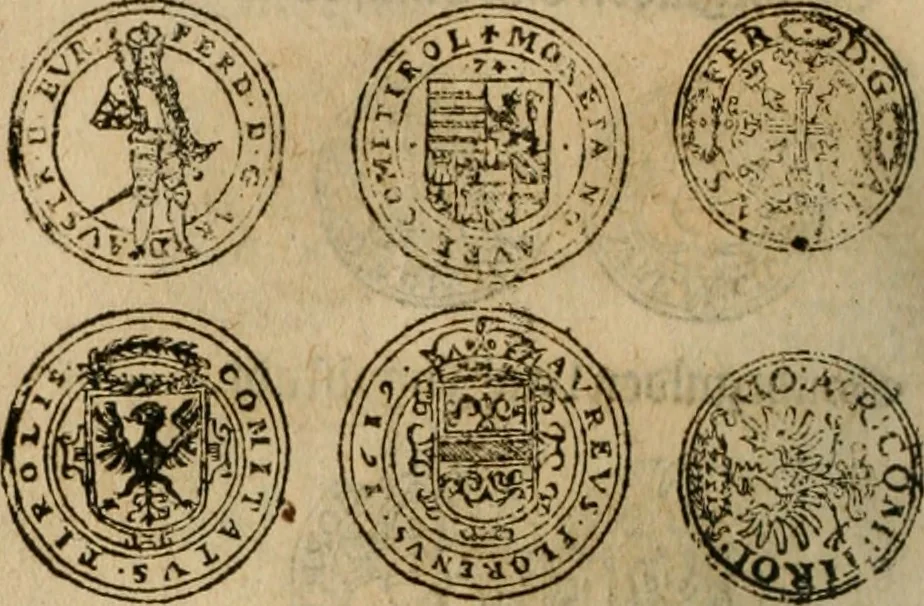An illustration from Ordonnancie ende instructie naer de welcke voort-aen hen moeten reguleren die ghesworen wisselaers ofte collecteurs vande goude ende silvere penningen, wesende verboden, gheschroyt, te licht oft te seer versleten, ende oversulex verclaert ende ghehouden voor billoen, daer toe geoommitteert om de selve te leveren inde munten van Sijne Majesteyt, ende al daer bekeert te worden in penninghen van hunnen slaghe, 1633, leaf 125
