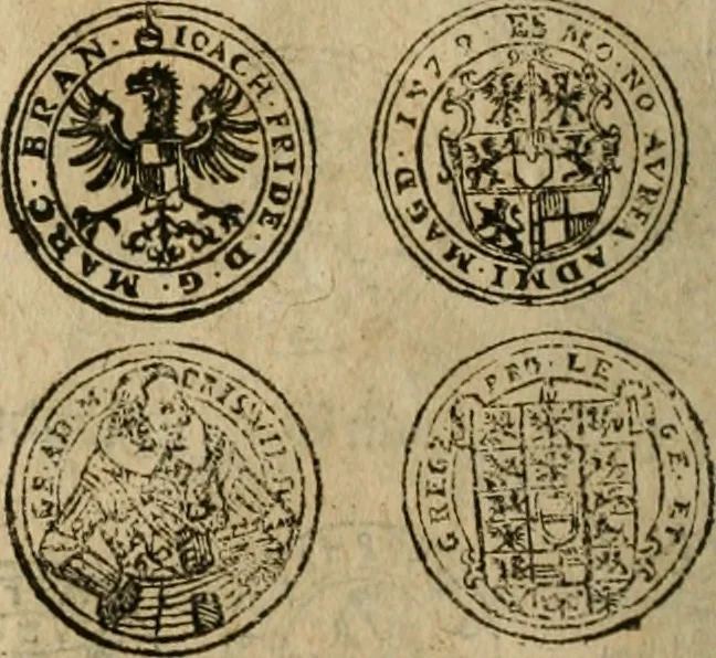An illustration from Ordonnancie ende instructie naer de welcke voort-aen hen moeten reguleren die ghesworen wisselaers ofte collecteurs vande goude ende silvere penningen, wesende verboden, gheschroyt, te licht oft te seer versleten, ende oversulex verclaert ende ghehouden voor billoen, daer toe geoommitteert om de selve te leveren inde munten van Sijne Majesteyt, ende al daer bekeert te worden in penninghen van hunnen slaghe, 1633, leaf 125