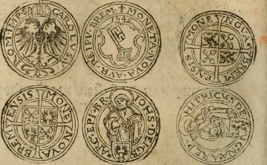 An illustration from Ordonnancie ende instructie naer de welcke voort-aen hen moeten reguleren die ghesworen wisselaers ofte collecteurs vande goude ende silvere penningen, wesende verboden, gheschroyt, te licht oft te seer versleten, ende oversulex verclaert ende ghehouden voor billoen, daer toe geoommitteert om de selve te leveren inde munten van Sijne Majesteyt, ende al daer bekeert te worden in penninghen van hunnen slaghe, 1633, leaf 131