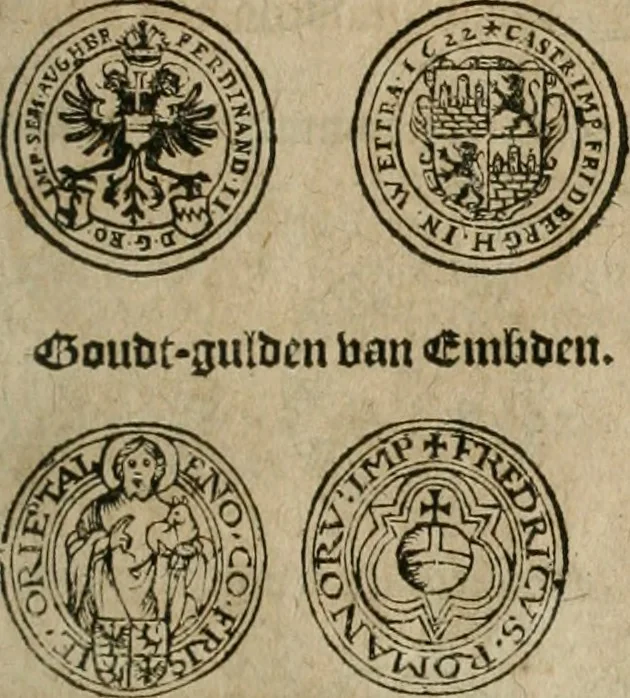 An illustration from Ordonnancie ende instructie naer de welcke voort-aen hen moeten reguleren die ghesworen wisselaers ofte collecteurs vande goude ende silvere penningen, wesende verboden, gheschroyt, te licht oft te seer versleten, ende oversulex verclaert ende ghehouden voor billoen, daer toe geoommitteert om de selve te leveren inde munten van Sijne Majesteyt, ende al daer bekeert te worden in penninghen van hunnen slaghe, 1633, leaf 134