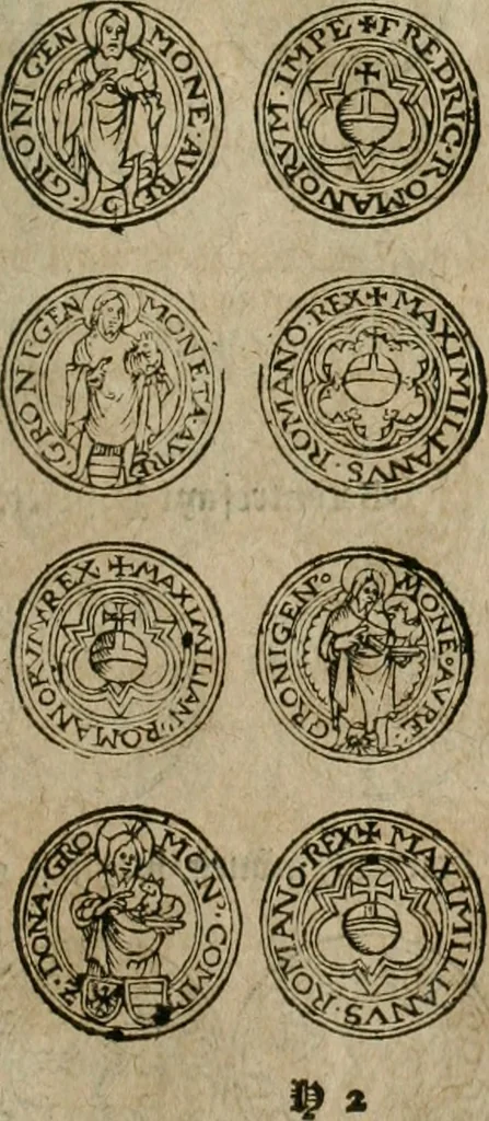 An illustration from Ordonnancie ende instructie naer de welcke voort-aen hen moeten reguleren die ghesworen wisselaers ofte collecteurs vande goude ende silvere penningen, wesende verboden, gheschroyt, te licht oft te seer versleten, ende oversulex verclaert ende ghehouden voor billoen, daer toe geoommitteert om de selve te leveren inde munten van Sijne Majesteyt, ende al daer bekeert te worden in penninghen van hunnen slaghe, 1633, leaf 134