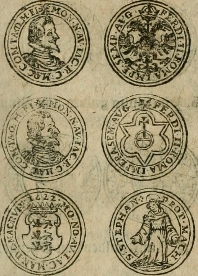 An illustration from Ordonnancie ende instructie naer de welcke voort-aen hen moeten reguleren die ghesworen wisselaers ofte collecteurs vande goude ende silvere penningen, wesende verboden, gheschroyt, te licht oft te seer versleten, ende oversulex verclaert ende ghehouden voor billoen, daer toe geoommitteert om de selve te leveren inde munten van Sijne Majesteyt, ende al daer bekeert te worden in penninghen van hunnen slaghe, 1633, leaf 138