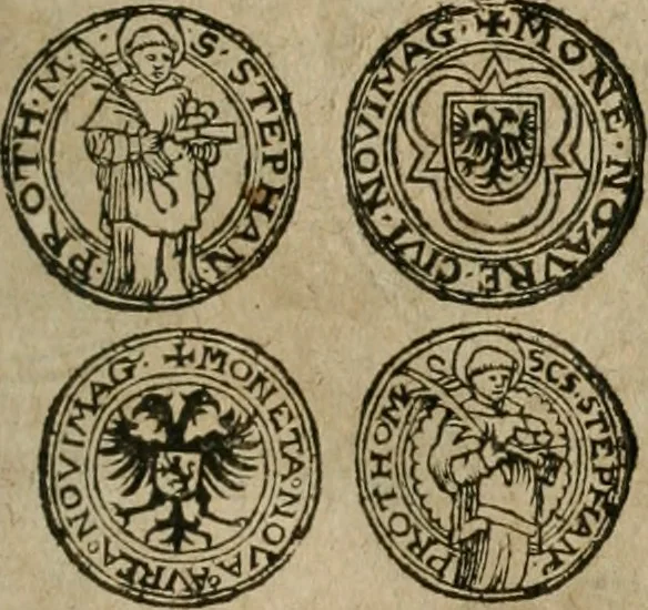 An illustration from Ordonnancie ende instructie naer de welcke voort-aen hen moeten reguleren die ghesworen wisselaers ofte collecteurs vande goude ende silvere penningen, wesende verboden, gheschroyt, te licht oft te seer versleten, ende oversulex verclaert ende ghehouden voor billoen, daer toe geoommitteert om de selve te leveren inde munten van Sijne Majesteyt, ende al daer bekeert te worden in penninghen van hunnen slaghe, 1633, leaf 146