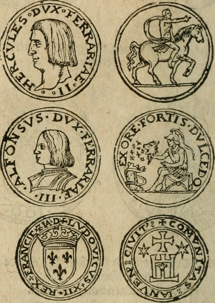 An illustration from Ordonnancie ende instructie naer de welcke voort-aen hen moeten reguleren die ghesworen wisselaers ofte collecteurs vande goude ende silvere penningen, wesende verboden, gheschroyt, te licht oft te seer versleten, ende oversulex verclaert ende ghehouden voor billoen, daer toe geoommitteert om de selve te leveren inde munten van Sijne Majesteyt, ende al daer bekeert te worden in penninghen van hunnen slaghe, 1633, leaf 149