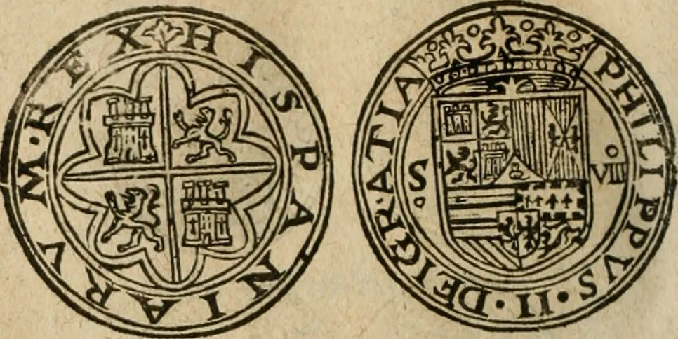 An illustration from Ordonnancie ende instructie naer de welcke voort-aen hen moeten reguleren die ghesworen wisselaers ofte collecteurs vande goude ende silvere penningen, wesende verboden, gheschroyt, te licht oft te seer versleten, ende oversulex verclaert ende ghehouden voor billoen, daer toe geoommitteert om de selve te leveren inde munten van Sijne Majesteyt, ende al daer bekeert te worden in penninghen van hunnen slaghe, 1633, leaf 151