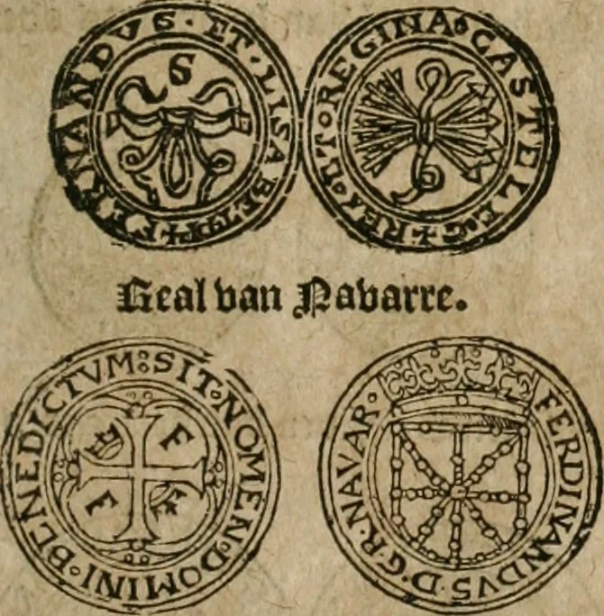 An illustration from Ordonnancie ende instructie naer de welcke voort-aen hen moeten reguleren die ghesworen wisselaers ofte collecteurs vande goude ende silvere penningen, wesende verboden, gheschroyt, te licht oft te seer versleten, ende oversulex verclaert ende ghehouden voor billoen, daer toe geoommitteert om de selve te leveren inde munten van Sijne Majesteyt, ende al daer bekeert te worden in penninghen van hunnen slaghe, 1633, leaf 152