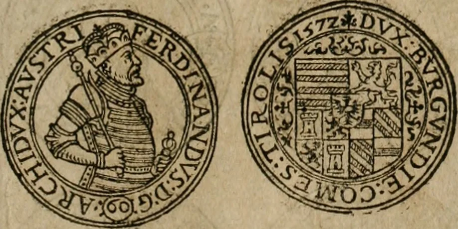 An illustration from Ordonnancie ende instructie naer de welcke voort-aen hen moeten reguleren die ghesworen wisselaers ofte collecteurs vande goude ende silvere penningen, wesende verboden, gheschroyt, te licht oft te seer versleten, ende oversulex verclaert ende ghehouden voor billoen, daer toe geoommitteert om de selve te leveren inde munten van Sijne Majesteyt, ende al daer bekeert te worden in penninghen van hunnen slaghe, 1633, leaf 154