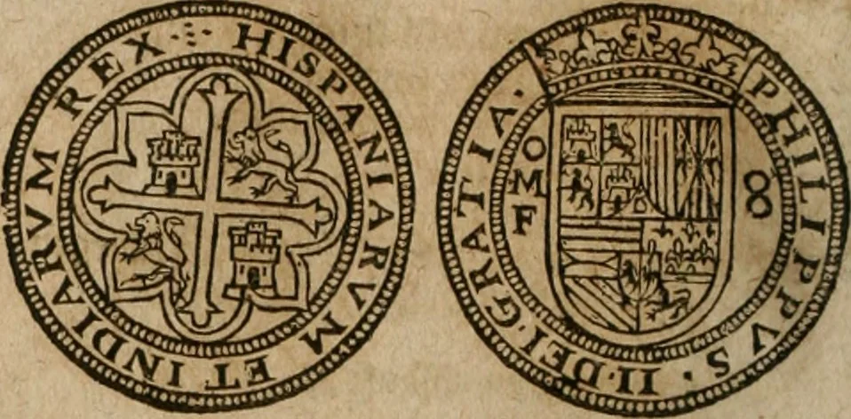 An illustration from Ordonnancie ende instructie naer de welcke voort-aen hen moeten reguleren die ghesworen wisselaers ofte collecteurs vande goude ende silvere penningen, wesende verboden, gheschroyt, te licht oft te seer versleten, ende oversulex verclaert ende ghehouden voor billoen, daer toe geoommitteert om de selve te leveren inde munten van Sijne Majesteyt, ende al daer bekeert te worden in penninghen van hunnen slaghe, 1633, leaf 155