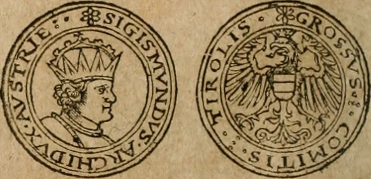 An illustration from Ordonnancie ende instructie naer de welcke voort-aen hen moeten reguleren die ghesworen wisselaers ofte collecteurs vande goude ende silvere penningen, wesende verboden, gheschroyt, te licht oft te seer versleten, ende oversulex verclaert ende ghehouden voor billoen, daer toe geoommitteert om de selve te leveren inde munten van Sijne Majesteyt, ende al daer bekeert te worden in penninghen van hunnen slaghe, 1633, leaf 159
