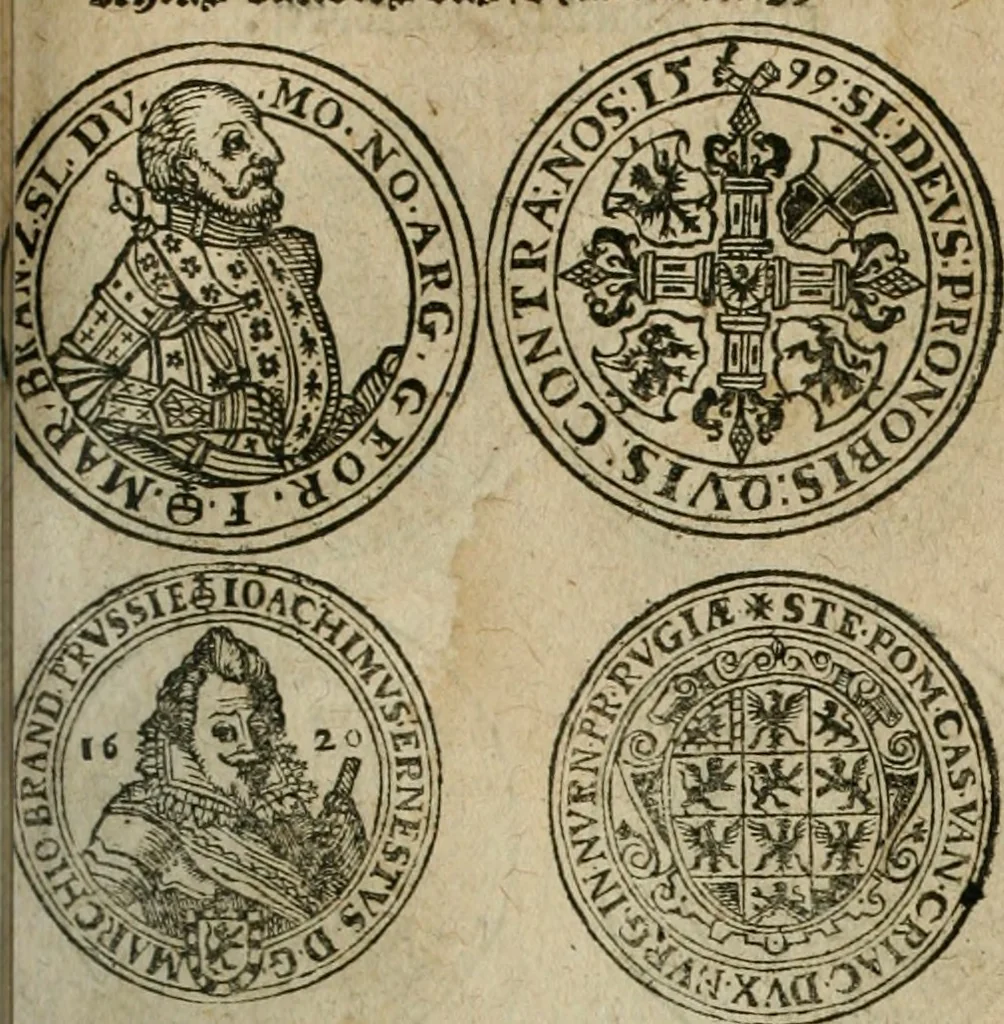 An illustration from Ordonnancie ende instructie naer de welcke voort-aen hen moeten reguleren die ghesworen wisselaers ofte collecteurs vande goude ende silvere penningen, wesende verboden, gheschroyt, te licht oft te seer versleten, ende oversulex verclaert ende ghehouden voor billoen, daer toe geoommitteert om de selve te leveren inde munten van Sijne Majesteyt, ende al daer bekeert te worden in penninghen van hunnen slaghe, 1633, leaf 172