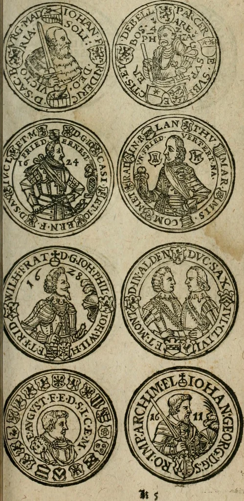 An illustration from Ordonnancie ende instructie naer de welcke voort-aen hen moeten reguleren die ghesworen wisselaers ofte collecteurs vande goude ende silvere penningen, wesende verboden, gheschroyt, te licht oft te seer versleten, ende oversulex verclaert ende ghehouden voor billoen, daer toe geoommitteert om de selve te leveren inde munten van Sijne Majesteyt, ende al daer bekeert te worden in penninghen van hunnen slaghe, 1633, leaf 172