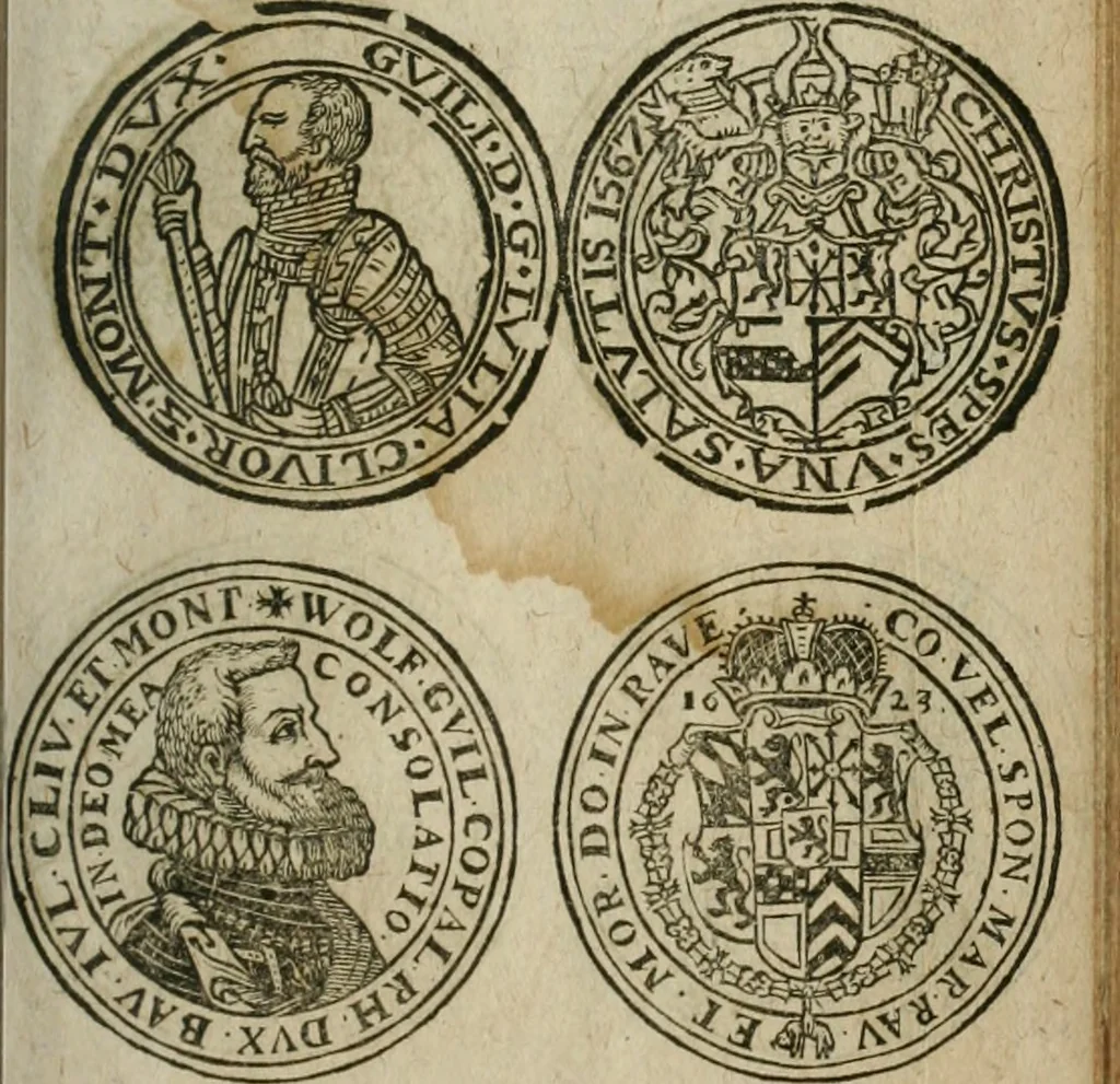 An illustration from Ordonnancie ende instructie naer de welcke voort-aen hen moeten reguleren die ghesworen wisselaers ofte collecteurs vande goude ende silvere penningen, wesende verboden, gheschroyt, te licht oft te seer versleten, ende oversulex verclaert ende ghehouden voor billoen, daer toe geoommitteert om de selve te leveren inde munten van Sijne Majesteyt, ende al daer bekeert te worden in penninghen van hunnen slaghe, 1633, leaf 174