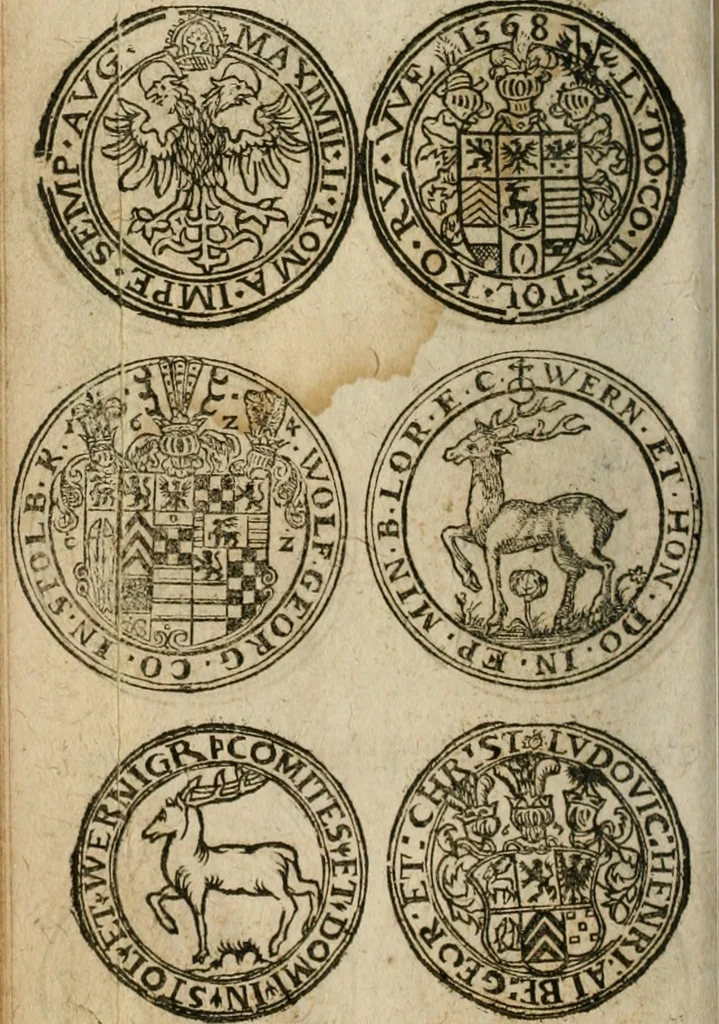 An illustration from Ordonnancie ende instructie naer de welcke voort-aen hen moeten reguleren die ghesworen wisselaers ofte collecteurs vande goude ende silvere penningen, wesende verboden, gheschroyt, te licht oft te seer versleten, ende oversulex verclaert ende ghehouden voor billoen, daer toe geoommitteert om de selve te leveren inde munten van Sijne Majesteyt, ende al daer bekeert te worden in penninghen van hunnen slaghe, 1633, leaf 175