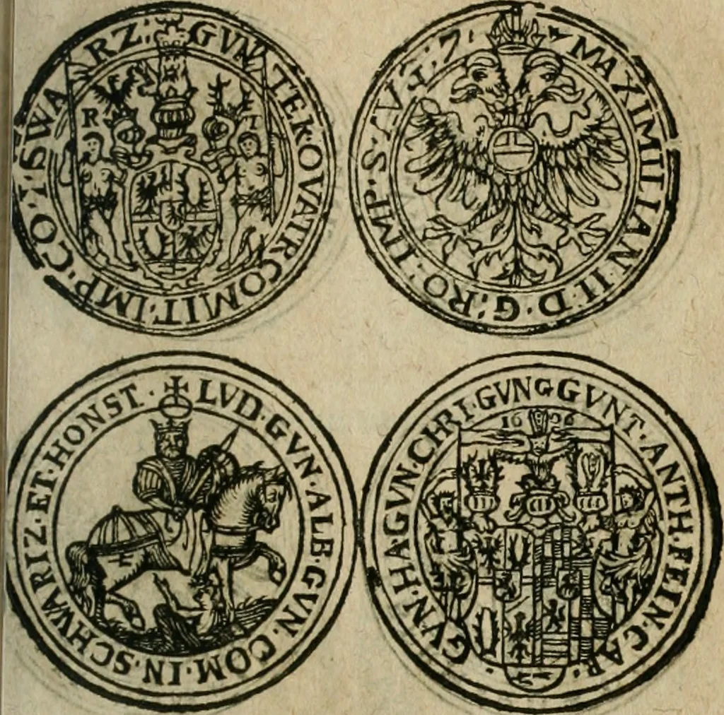 An illustration from Ordonnancie ende instructie naer de welcke voort-aen hen moeten reguleren die ghesworen wisselaers ofte collecteurs vande goude ende silvere penningen, wesende verboden, gheschroyt, te licht oft te seer versleten, ende oversulex verclaert ende ghehouden voor billoen, daer toe geoommitteert om de selve te leveren inde munten van Sijne Majesteyt, ende al daer bekeert te worden in penninghen van hunnen slaghe, 1633, leaf 176