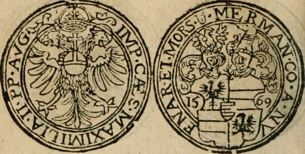An illustration from Ordonnancie ende instructie naer de welcke voort-aen hen moeten reguleren die ghesworen wisselaers ofte collecteurs vande goude ende silvere penningen, wesende verboden, gheschroyt, te licht oft te seer versleten, ende oversulex verclaert ende ghehouden voor billoen, daer toe geoommitteert om de selve te leveren inde munten van Sijne Majesteyt, ende al daer bekeert te worden in penninghen van hunnen slaghe, 1633, leaf 177