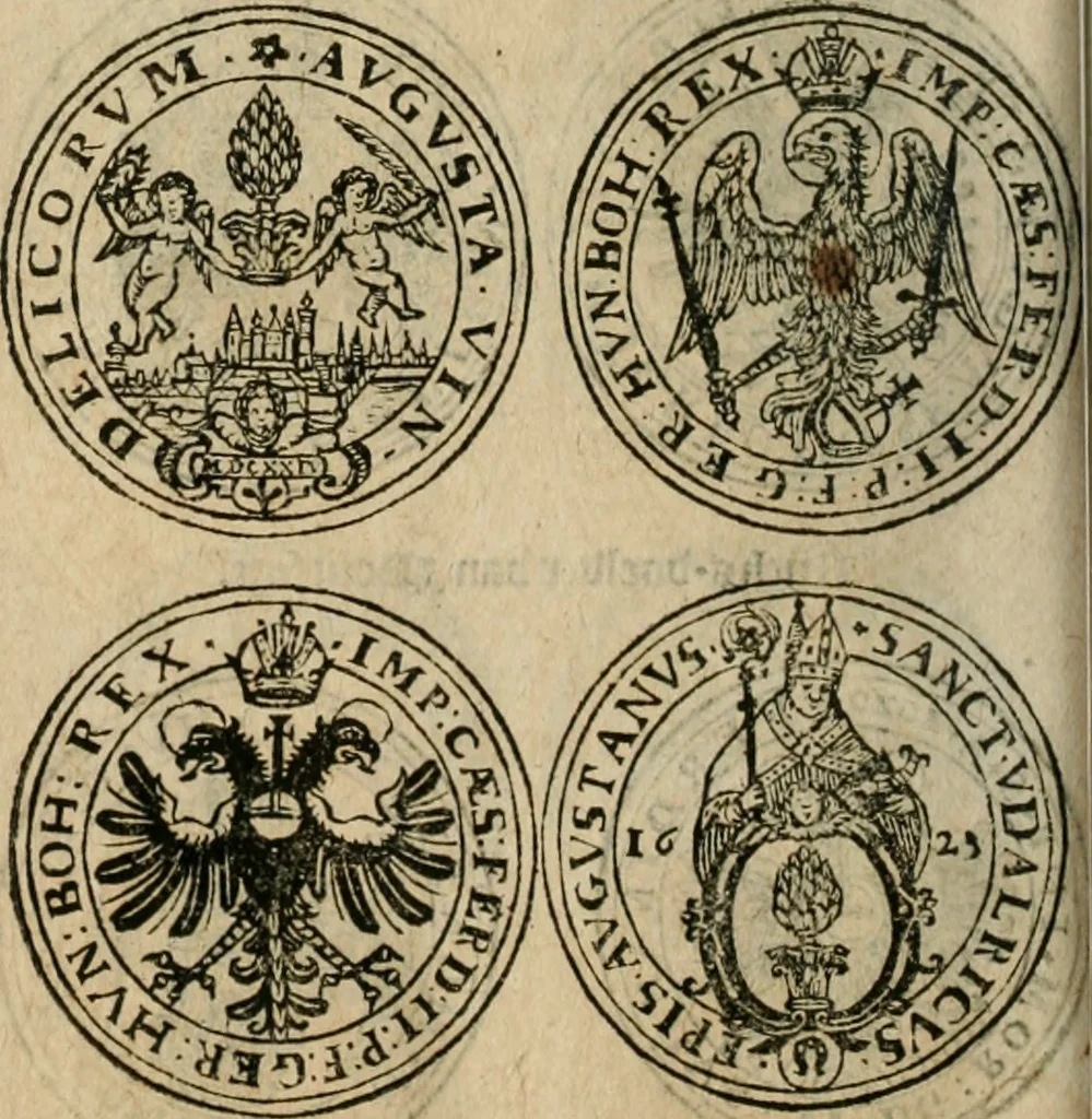An illustration from Ordonnancie ende instructie naer de welcke voort-aen hen moeten reguleren die ghesworen wisselaers ofte collecteurs vande goude ende silvere penningen, wesende verboden, gheschroyt, te licht oft te seer versleten, ende oversulex verclaert ende ghehouden voor billoen, daer toe geoommitteert om de selve te leveren inde munten van Sijne Majesteyt, ende al daer bekeert te worden in penninghen van hunnen slaghe, 1633, leaf 177