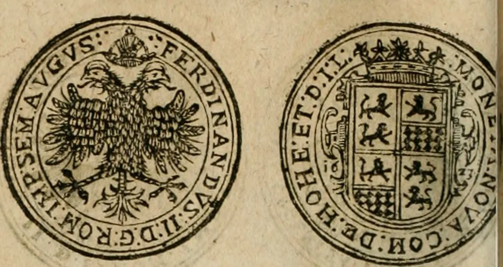 An illustration from Ordonnancie ende instructie naer de welcke voort-aen hen moeten reguleren die ghesworen wisselaers ofte collecteurs vande goude ende silvere penningen, wesende verboden, gheschroyt, te licht oft te seer versleten, ende oversulex verclaert ende ghehouden voor billoen, daer toe geoommitteert om de selve te leveren inde munten van Sijne Majesteyt, ende al daer bekeert te worden in penninghen van hunnen slaghe, 1633, leaf 179