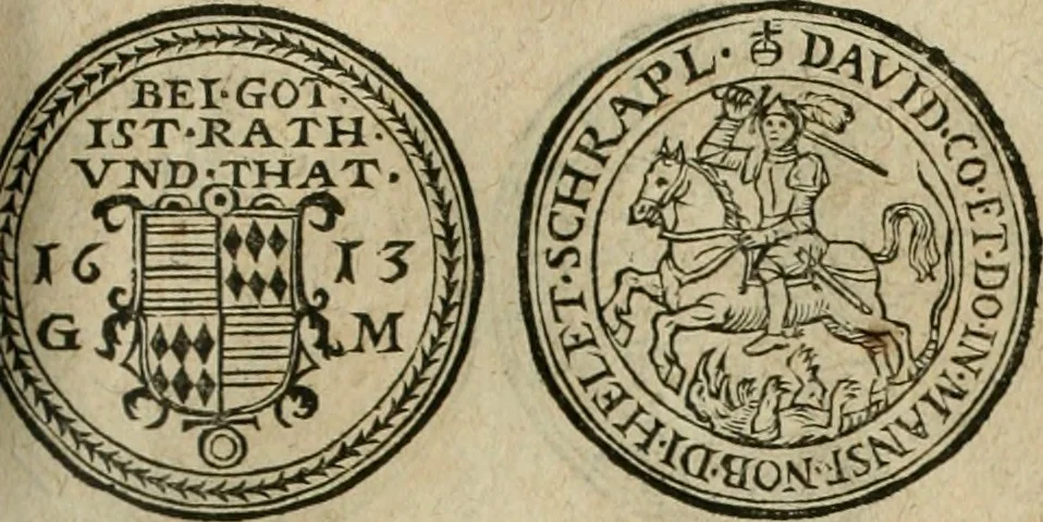 An illustration from Ordonnancie ende instructie naer de welcke voort-aen hen moeten reguleren die ghesworen wisselaers ofte collecteurs vande goude ende silvere penningen, wesende verboden, gheschroyt, te licht oft te seer versleten, ende oversulex verclaert ende ghehouden voor billoen, daer toe geoommitteert om de selve te leveren inde munten van Sijne Majesteyt, ende al daer bekeert te worden in penninghen van hunnen slaghe, 1633, leaf 180