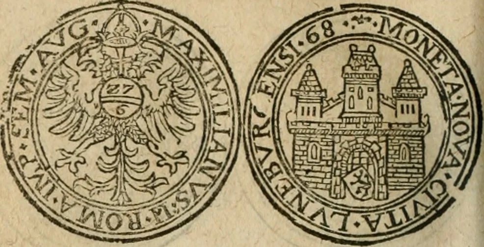 An illustration from Ordonnancie ende instructie naer de welcke voort-aen hen moeten reguleren die ghesworen wisselaers ofte collecteurs vande goude ende silvere penningen, wesende verboden, gheschroyt, te licht oft te seer versleten, ende oversulex verclaert ende ghehouden voor billoen, daer toe geoommitteert om de selve te leveren inde munten van Sijne Majesteyt, ende al daer bekeert te worden in penninghen van hunnen slaghe, 1633, leaf 183