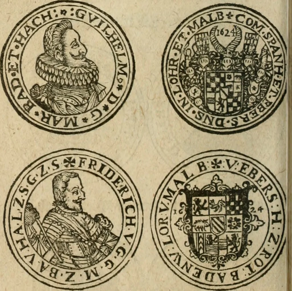 An illustration from Ordonnancie ende instructie naer de welcke voort-aen hen moeten reguleren die ghesworen wisselaers ofte collecteurs vande goude ende silvere penningen, wesende verboden, gheschroyt, te licht oft te seer versleten, ende oversulex verclaert ende ghehouden voor billoen, daer toe geoommitteert om de selve te leveren inde munten van Sijne Majesteyt, ende al daer bekeert te worden in penninghen van hunnen slaghe, 1633, leaf 185