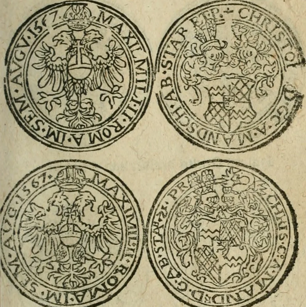 An illustration from Ordonnancie ende instructie naer de welcke voort-aen hen moeten reguleren die ghesworen wisselaers ofte collecteurs vande goude ende silvere penningen, wesende verboden, gheschroyt, te licht oft te seer versleten, ende oversulex verclaert ende ghehouden voor billoen, daer toe geoommitteert om de selve te leveren inde munten van Sijne Majesteyt, ende al daer bekeert te worden in penninghen van hunnen slaghe, 1633, leaf 186