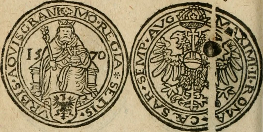 An illustration from Ordonnancie ende instructie naer de welcke voort-aen hen moeten reguleren die ghesworen wisselaers ofte collecteurs vande goude ende silvere penningen, wesende verboden, gheschroyt, te licht oft te seer versleten, ende oversulex verclaert ende ghehouden voor billoen, daer toe geoommitteert om de selve te leveren inde munten van Sijne Majesteyt, ende al daer bekeert te worden in penninghen van hunnen slaghe, 1633, leaf 187