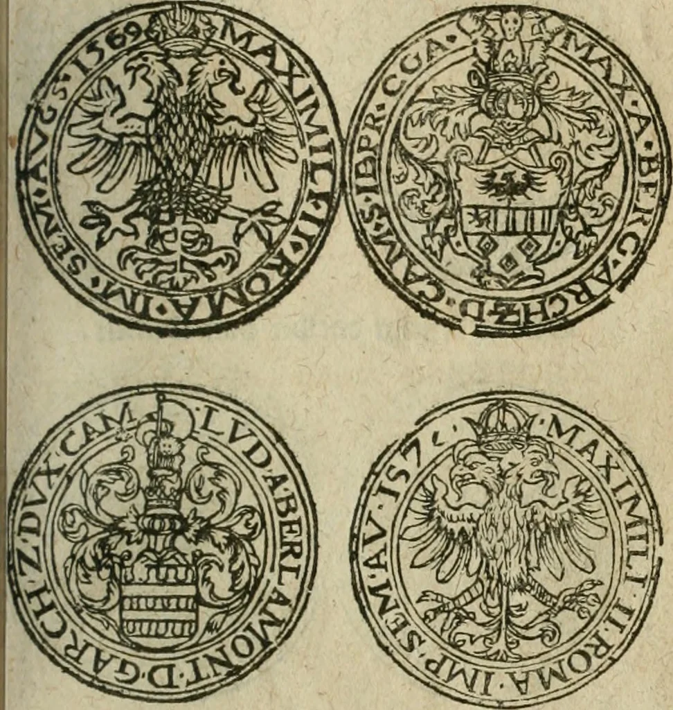 An illustration from Ordonnancie ende instructie naer de welcke voort-aen hen moeten reguleren die ghesworen wisselaers ofte collecteurs vande goude ende silvere penningen, wesende verboden, gheschroyt, te licht oft te seer versleten, ende oversulex verclaert ende ghehouden voor billoen, daer toe geoommitteert om de selve te leveren inde munten van Sijne Majesteyt, ende al daer bekeert te worden in penninghen van hunnen slaghe, 1633, leaf 188