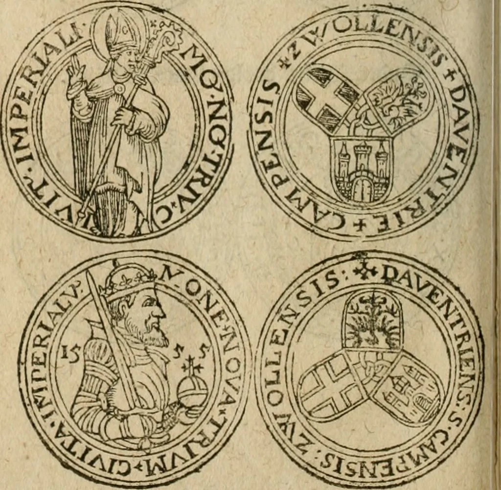 An illustration from Ordonnancie ende instructie naer de welcke voort-aen hen moeten reguleren die ghesworen wisselaers ofte collecteurs vande goude ende silvere penningen, wesende verboden, gheschroyt, te licht oft te seer versleten, ende oversulex verclaert ende ghehouden voor billoen, daer toe geoommitteert om de selve te leveren inde munten van Sijne Majesteyt, ende al daer bekeert te worden in penninghen van hunnen slaghe, 1633, leaf 191