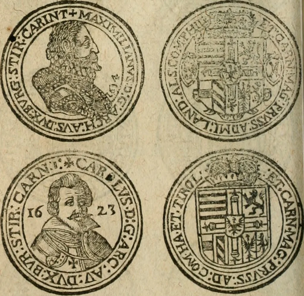 An illustration from Ordonnancie ende instructie naer de welcke voort-aen hen moeten reguleren die ghesworen wisselaers ofte collecteurs vande goude ende silvere penningen, wesende verboden, gheschroyt, te licht oft te seer versleten, ende oversulex verclaert ende ghehouden voor billoen, daer toe geoommitteert om de selve te leveren inde munten van Sijne Majesteyt, ende al daer bekeert te worden in penninghen van hunnen slaghe, 1633, leaf 193