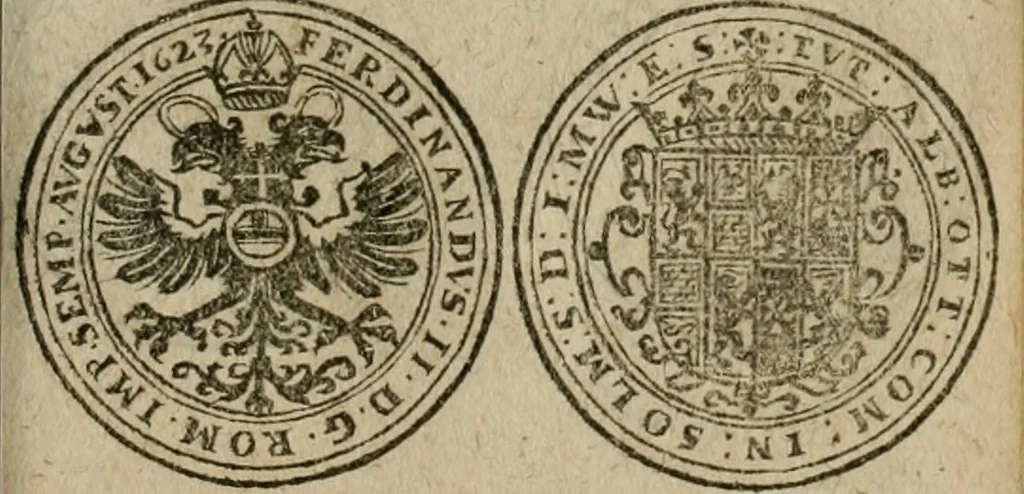 An illustration from Ordonnancie ende instructie naer de welcke voort-aen hen moeten reguleren die ghesworen wisselaers ofte collecteurs vande goude ende silvere penningen, wesende verboden, gheschroyt, te licht oft te seer versleten, ende oversulex verclaert ende ghehouden voor billoen, daer toe geoommitteert om de selve te leveren inde munten van Sijne Majesteyt, ende al daer bekeert te worden in penninghen van hunnen slaghe, 1633, leaf 194