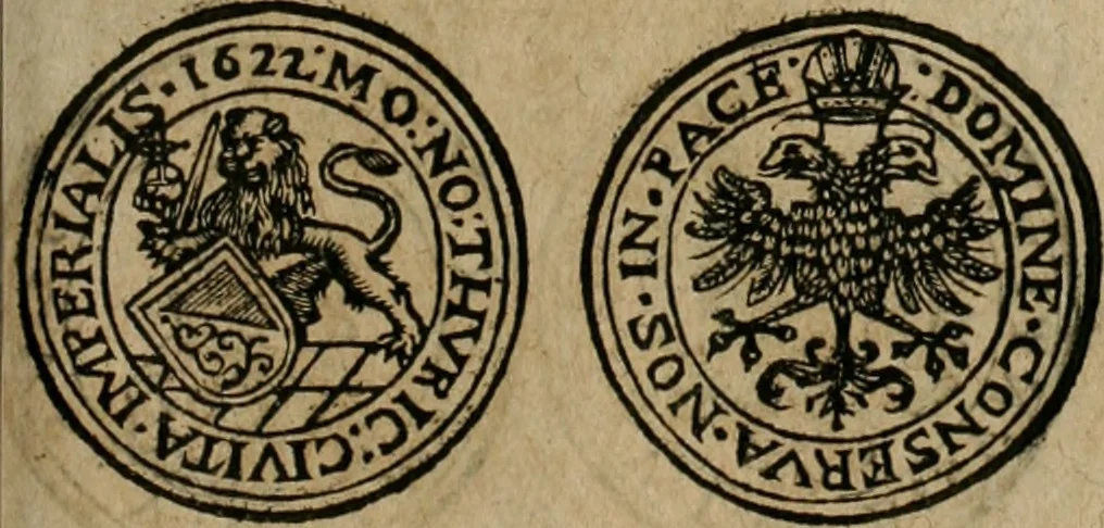 An illustration from Ordonnancie ende instructie naer de welcke voort-aen hen moeten reguleren die ghesworen wisselaers ofte collecteurs vande goude ende silvere penningen, wesende verboden, gheschroyt, te licht oft te seer versleten, ende oversulex verclaert ende ghehouden voor billoen, daer toe geoommitteert om de selve te leveren inde munten van Sijne Majesteyt, ende al daer bekeert te worden in penninghen van hunnen slaghe, 1633, leaf 198