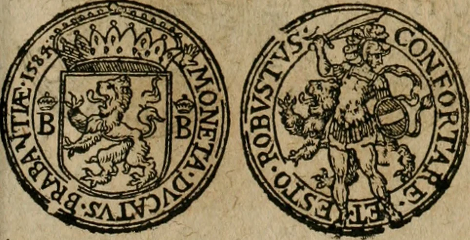 An illustration from Ordonnancie ende instructie naer de welcke voort-aen hen moeten reguleren die ghesworen wisselaers ofte collecteurs vande goude ende silvere penningen, wesende verboden, gheschroyt, te licht oft te seer versleten, ende oversulex verclaert ende ghehouden voor billoen, daer toe geoommitteert om de selve te leveren inde munten van Sijne Majesteyt, ende al daer bekeert te worden in penninghen van hunnen slaghe, 1633, leaf 206