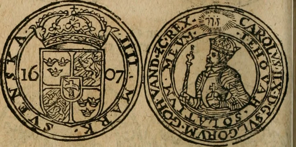 An illustration from Ordonnancie ende instructie naer de welcke voort-aen hen moeten reguleren die ghesworen wisselaers ofte collecteurs vande goude ende silvere penningen, wesende verboden, gheschroyt, te licht oft te seer versleten, ende oversulex verclaert ende ghehouden voor billoen, daer toe geoommitteert om de selve te leveren inde munten van Sijne Majesteyt, ende al daer bekeert te worden in penninghen van hunnen slaghe, 1633, leaf 207