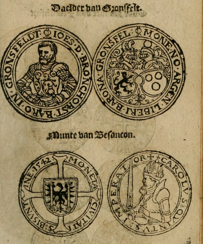 An illustration from Ordonnancie ende instructie naer de welcke voort-aen hen moeten reguleren die ghesworen wisselaers ofte collecteurs vande goude ende silvere penningen, wesende verboden, gheschroyt, te licht oft te seer versleten, ende oversulex verclaert ende ghehouden voor billoen, daer toe geoommitteert om de selve te leveren inde munten van Sijne Majesteyt, ende al daer bekeert te worden in penninghen van hunnen slaghe, 1633, leaf 210