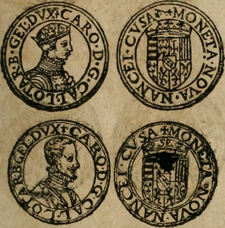 An illustration from Ordonnancie ende instructie naer de welcke voort-aen hen moeten reguleren die ghesworen wisselaers ofte collecteurs vande goude ende silvere penningen, wesende verboden, gheschroyt, te licht oft te seer versleten, ende oversulex verclaert ende ghehouden voor billoen, daer toe geoommitteert om de selve te leveren inde munten van Sijne Majesteyt, ende al daer bekeert te worden in penninghen van hunnen slaghe, 1633, leaf 214
