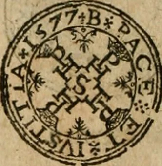An illustration from Ordonnancie ende instructie naer de welcke voort-aen hen moeten reguleren die ghesworen wisselaers ofte collecteurs vande goude ende silvere penningen, wesende verboden, gheschroyt, te licht oft te seer versleten, ende oversulex verclaert ende ghehouden voor billoen, daer toe geoommitteert om de selve te leveren inde munten van Sijne Majesteyt, ende al daer bekeert te worden in penninghen van hunnen slaghe, 1633, leaf 219