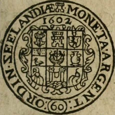 An illustration from Ordonnancie ende instructie naer de welcke voort-aen hen moeten reguleren die ghesworen wisselaers ofte collecteurs vande goude ende silvere penningen, wesende verboden, gheschroyt, te licht oft te seer versleten, ende oversulex verclaert ende ghehouden voor billoen, daer toe geoommitteert om de selve te leveren inde munten van Sijne Majesteyt, ende al daer bekeert te worden in penninghen van hunnen slaghe, 1633, leaf 220