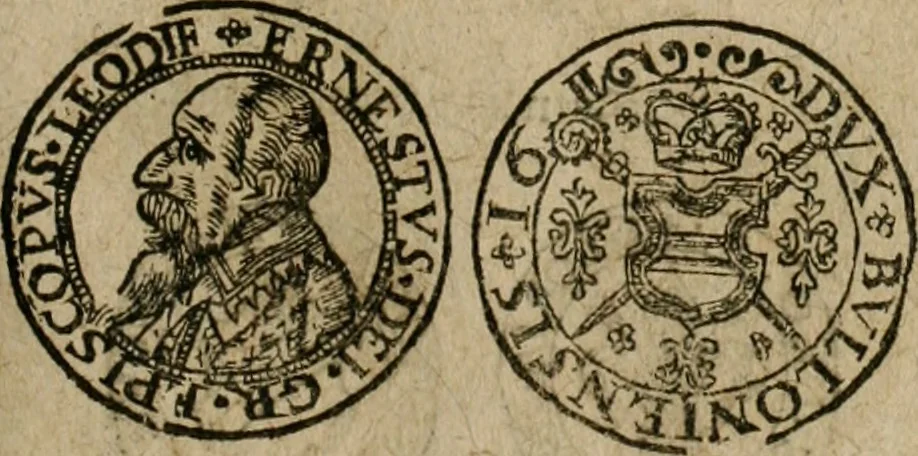 An illustration from Ordonnancie ende instructie naer de welcke voort-aen hen moeten reguleren die ghesworen wisselaers ofte collecteurs vande goude ende silvere penningen, wesende verboden, gheschroyt, te licht oft te seer versleten, ende oversulex verclaert ende ghehouden voor billoen, daer toe geoommitteert om de selve te leveren inde munten van Sijne Majesteyt, ende al daer bekeert te worden in penninghen van hunnen slaghe, 1633, leaf 220