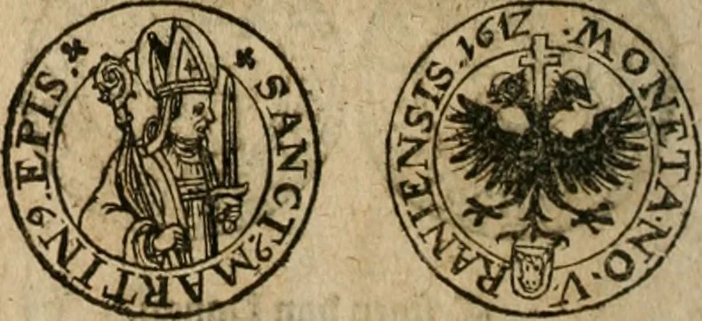 An illustration from Ordonnancie ende instructie naer de welcke voort-aen hen moeten reguleren die ghesworen wisselaers ofte collecteurs vande goude ende silvere penningen, wesende verboden, gheschroyt, te licht oft te seer versleten, ende oversulex verclaert ende ghehouden voor billoen, daer toe geoommitteert om de selve te leveren inde munten van Sijne Majesteyt, ende al daer bekeert te worden in penninghen van hunnen slaghe, 1633, leaf 223