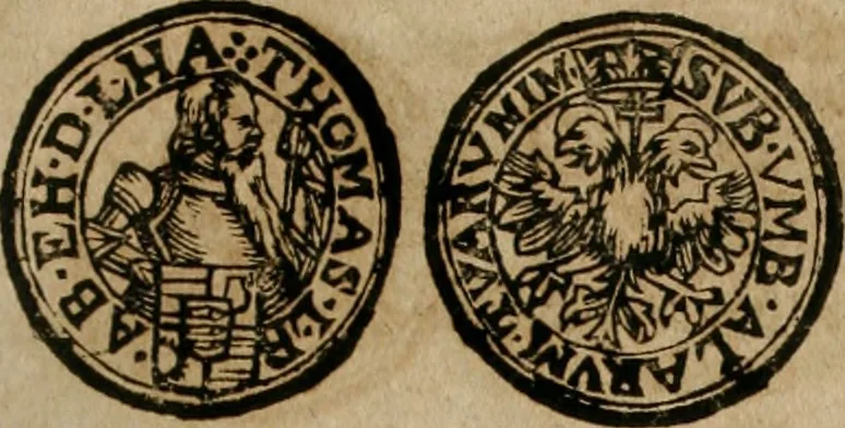 An illustration from Ordonnancie ende instructie naer de welcke voort-aen hen moeten reguleren die ghesworen wisselaers ofte collecteurs vande goude ende silvere penningen, wesende verboden, gheschroyt, te licht oft te seer versleten, ende oversulex verclaert ende ghehouden voor billoen, daer toe geoommitteert om de selve te leveren inde munten van Sijne Majesteyt, ende al daer bekeert te worden in penninghen van hunnen slaghe, 1633, leaf 224