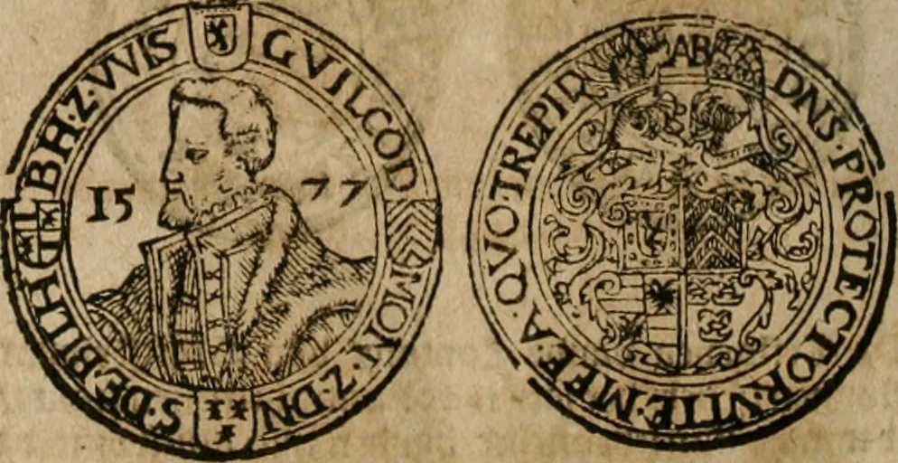 An illustration from Ordonnancie ende instructie naer de welcke voort-aen hen moeten reguleren die ghesworen wisselaers ofte collecteurs vande goude ende silvere penningen, wesende verboden, gheschroyt, te licht oft te seer versleten, ende oversulex verclaert ende ghehouden voor billoen, daer toe geoommitteert om de selve te leveren inde munten van Sijne Majesteyt, ende al daer bekeert te worden in penninghen van hunnen slaghe, 1633, leaf 225