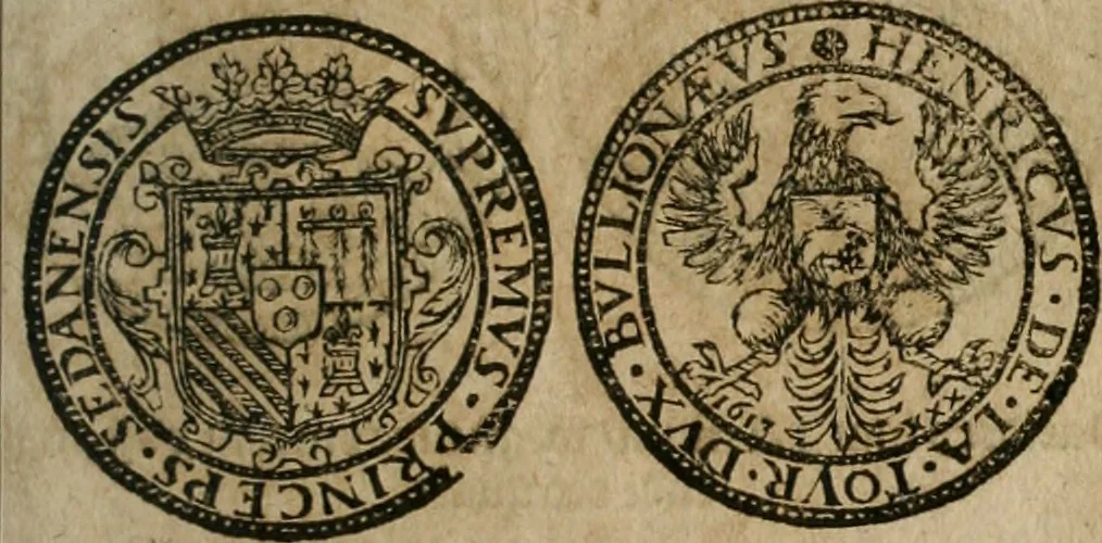 An illustration from Ordonnancie ende instructie naer de welcke voort-aen hen moeten reguleren die ghesworen wisselaers ofte collecteurs vande goude ende silvere penningen, wesende verboden, gheschroyt, te licht oft te seer versleten, ende oversulex verclaert ende ghehouden voor billoen, daer toe geoommitteert om de selve te leveren inde munten van Sijne Majesteyt, ende al daer bekeert te worden in penninghen van hunnen slaghe, 1633, leaf 226