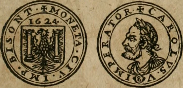 An illustration from Ordonnancie ende instructie naer de welcke voort-aen hen moeten reguleren die ghesworen wisselaers ofte collecteurs vande goude ende silvere penningen, wesende verboden, gheschroyt, te licht oft te seer versleten, ende oversulex verclaert ende ghehouden voor billoen, daer toe geoommitteert om de selve te leveren inde munten van Sijne Majesteyt, ende al daer bekeert te worden in penninghen van hunnen slaghe, 1633, leaf 226