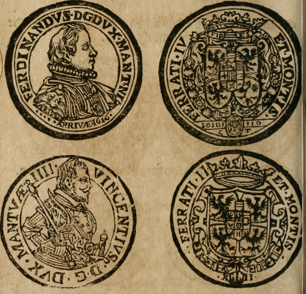An illustration from Ordonnancie ende instructie naer de welcke voort-aen hen moeten reguleren die ghesworen wisselaers ofte collecteurs vande goude ende silvere penningen, wesende verboden, gheschroyt, te licht oft te seer versleten, ende oversulex verclaert ende ghehouden voor billoen, daer toe geoommitteert om de selve te leveren inde munten van Sijne Majesteyt, ende al daer bekeert te worden in penninghen van hunnen slaghe, 1633, leaf 227