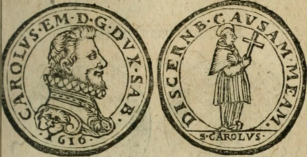 An illustration from Ordonnancie ende instructie naer de welcke voort-aen hen moeten reguleren die ghesworen wisselaers ofte collecteurs vande goude ende silvere penningen, wesende verboden, gheschroyt, te licht oft te seer versleten, ende oversulex verclaert ende ghehouden voor billoen, daer toe geoommitteert om de selve te leveren inde munten van Sijne Majesteyt, ende al daer bekeert te worden in penninghen van hunnen slaghe, 1633, leaf 232