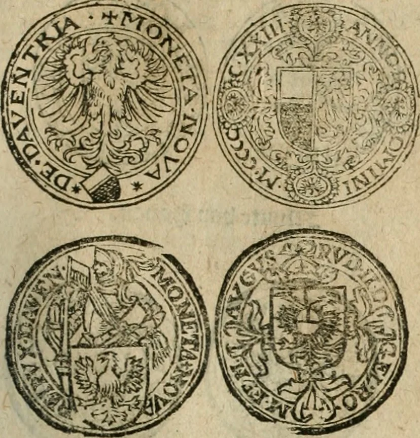 An illustration from Ordonnancie ende instructie naer de welcke voort-aen hen moeten reguleren die ghesworen wisselaers ofte collecteurs vande goude ende silvere penningen, wesende verboden, gheschroyt, te licht oft te seer versleten, ende oversulex verclaert ende ghehouden voor billoen, daer toe geoommitteert om de selve te leveren inde munten van Sijne Majesteyt, ende al daer bekeert te worden in penninghen van hunnen slaghe, 1633, leaf 234